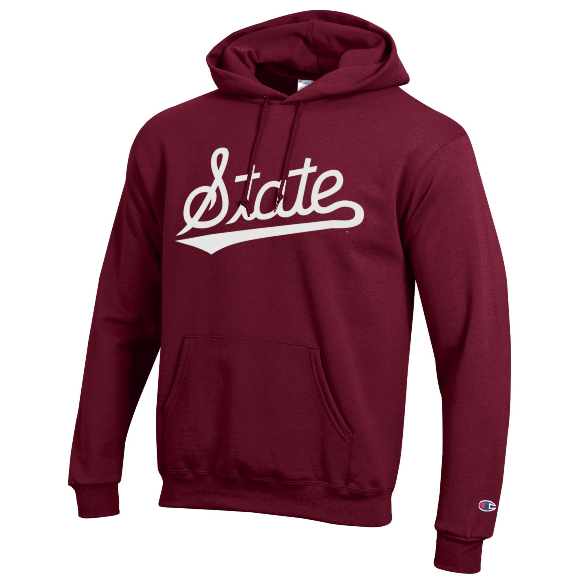 Mississippi State Hoodie - Maroon with State Script
