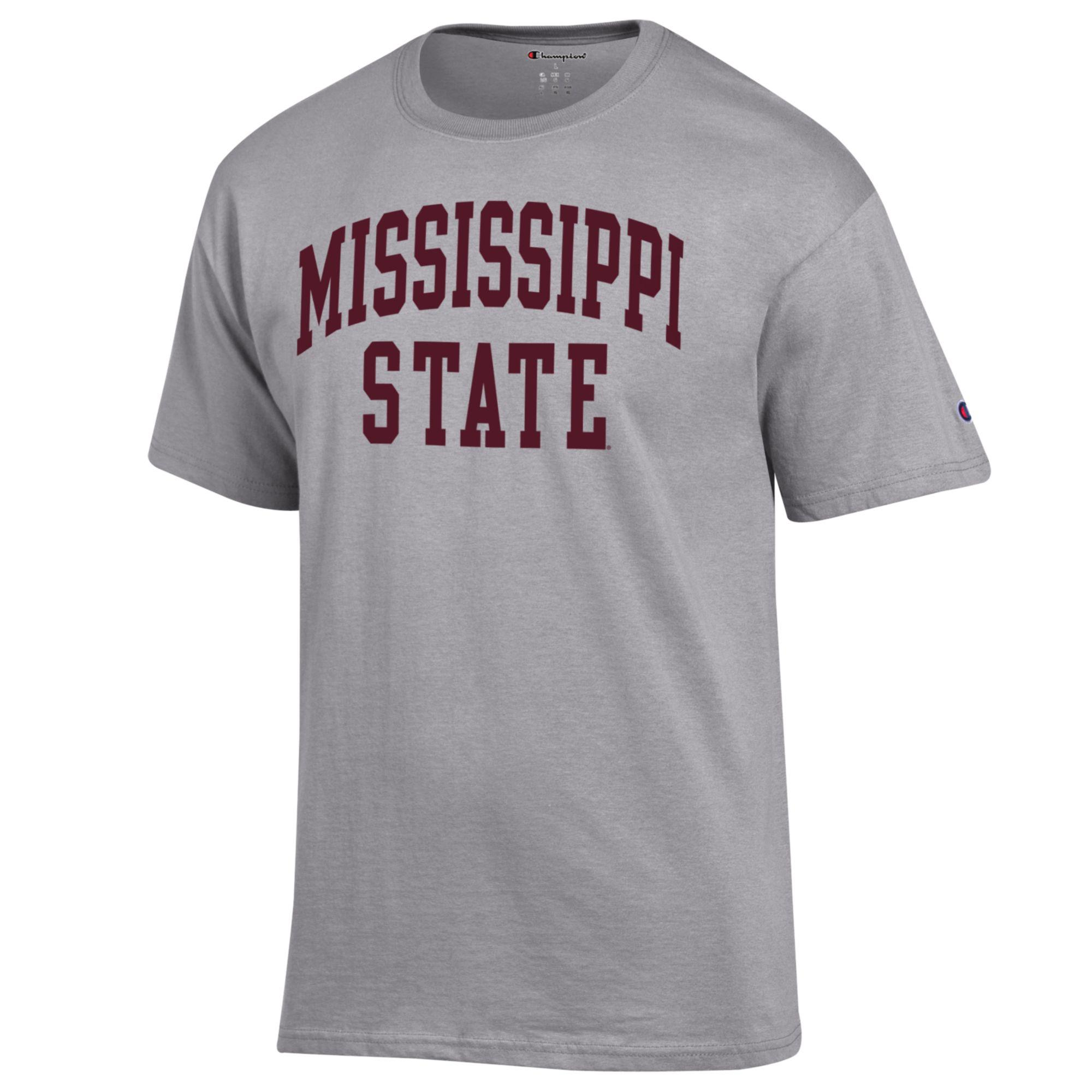 Mississippi State Tee - Grey with Maroon Mississippi State