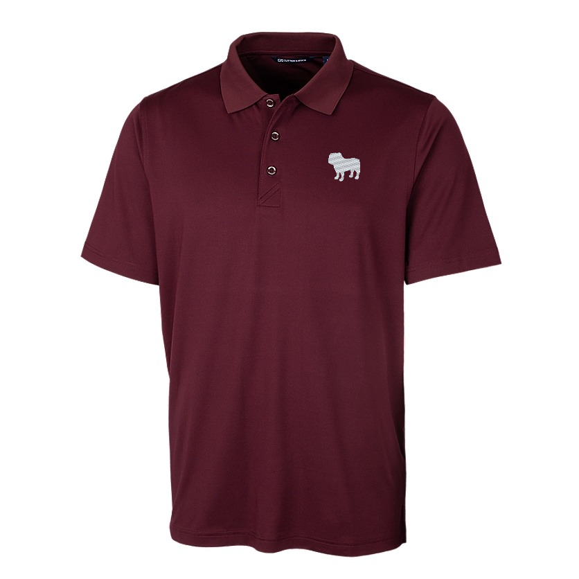 Cutter & Buck Forge Stretch Mens Polo with Silhouette Bulldog