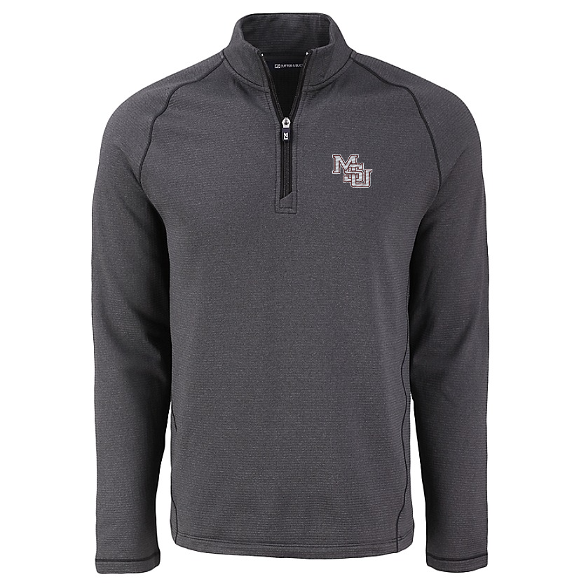 Peshastin Eco Fleece Half Zip Mens Heathered Black Pullover- Interlocking MSU