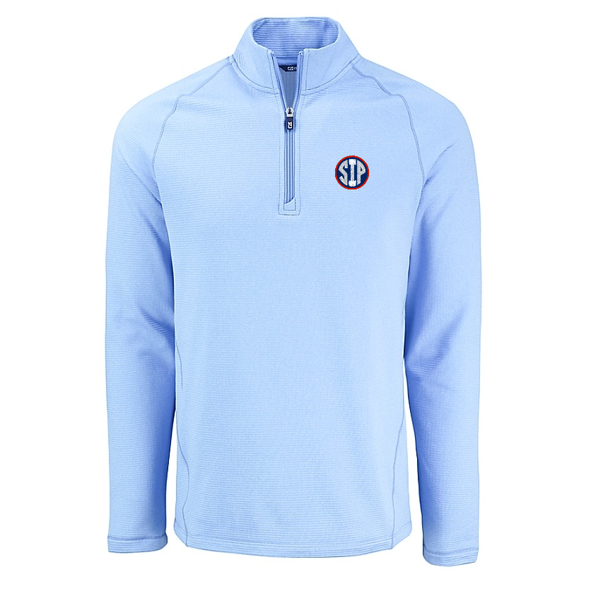 Peshastin Eco Fleece Half Zip Mens Powder Blue Pullover- SIP Logo