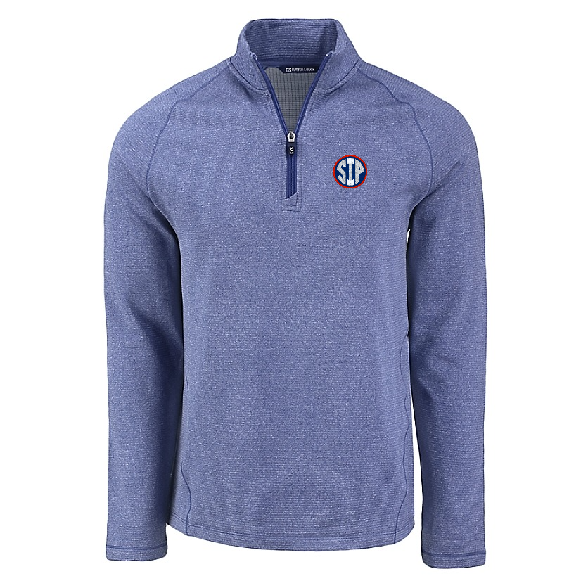 Peshastin Eco Fleece Half Zip Mens Tour Blue Pullover- SIP Logo