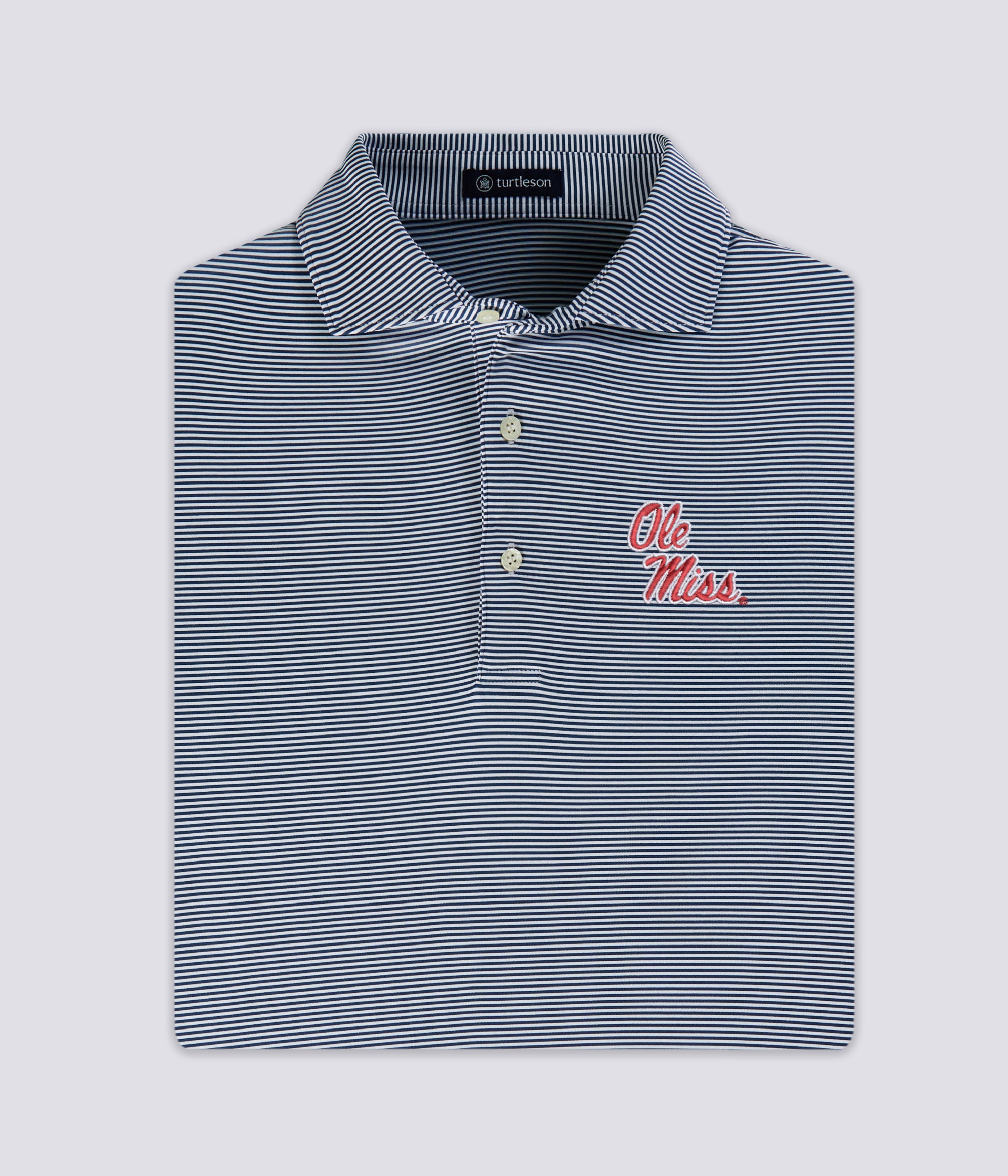 Turtleson Andrew Stripe Performance Polo- Navy