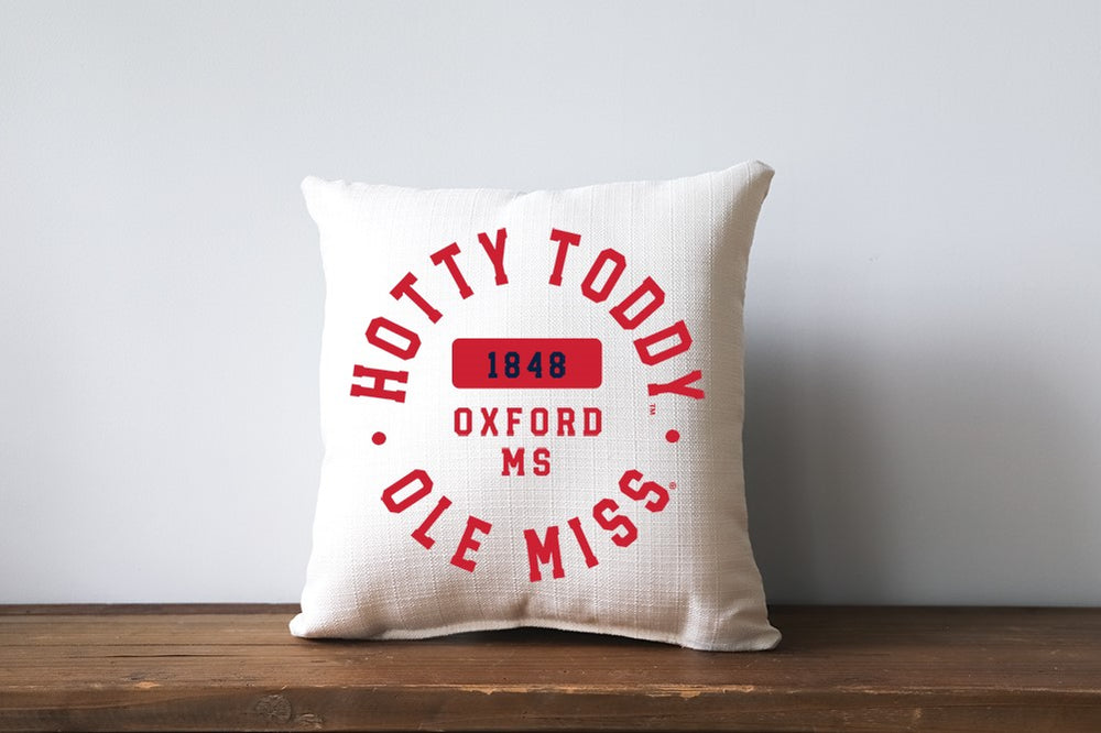 Little Birdie Ole Miss Athletic Circle Decorative Pillow