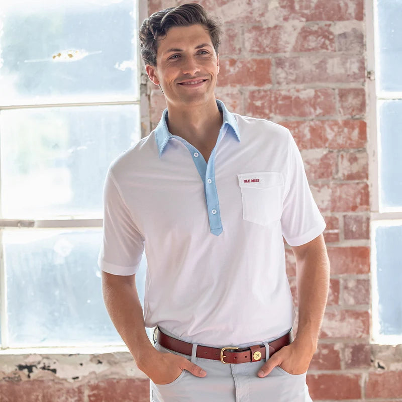 Ole Miss Block Old School Rivalry Polo