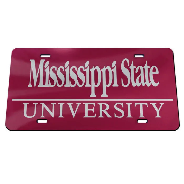 Mississippi State Maroon Acrylic Car Tag