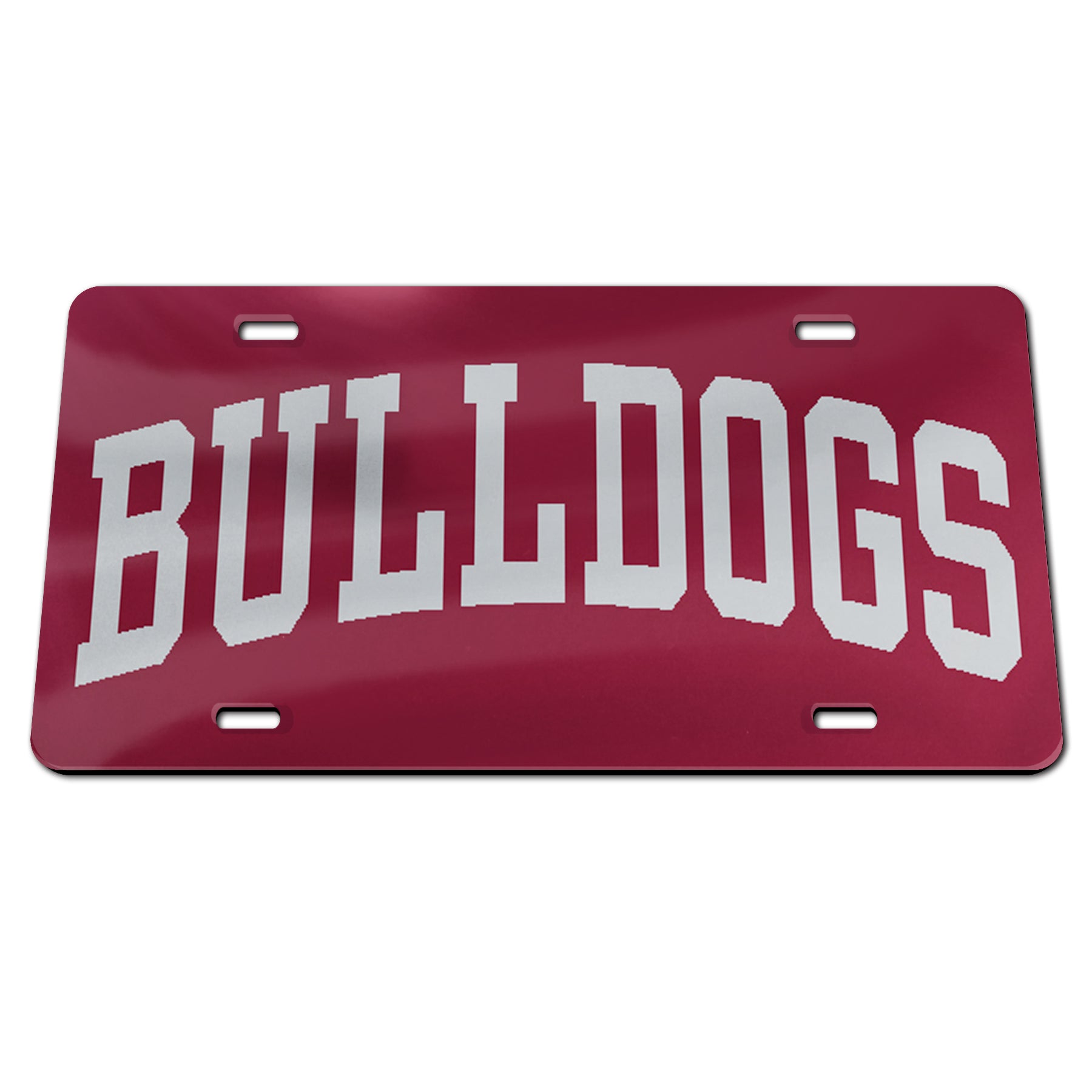 Maroon Mirror BULLDOGS Car Tag