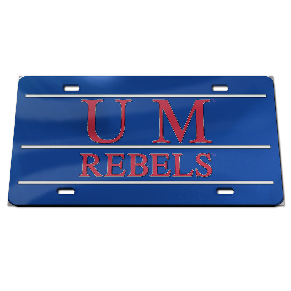 Mirrored UM Rebels License Plate - Navy