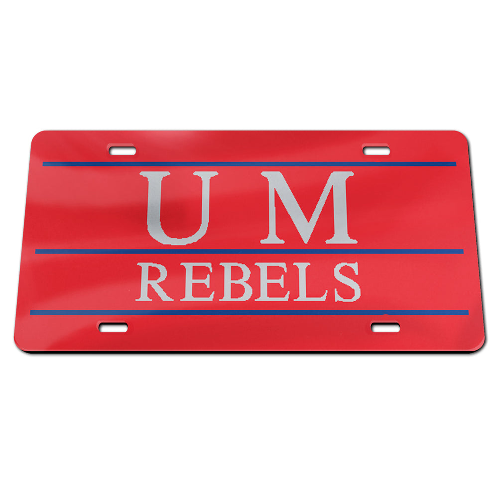 Mirrored UM Rebels License Plate - Red