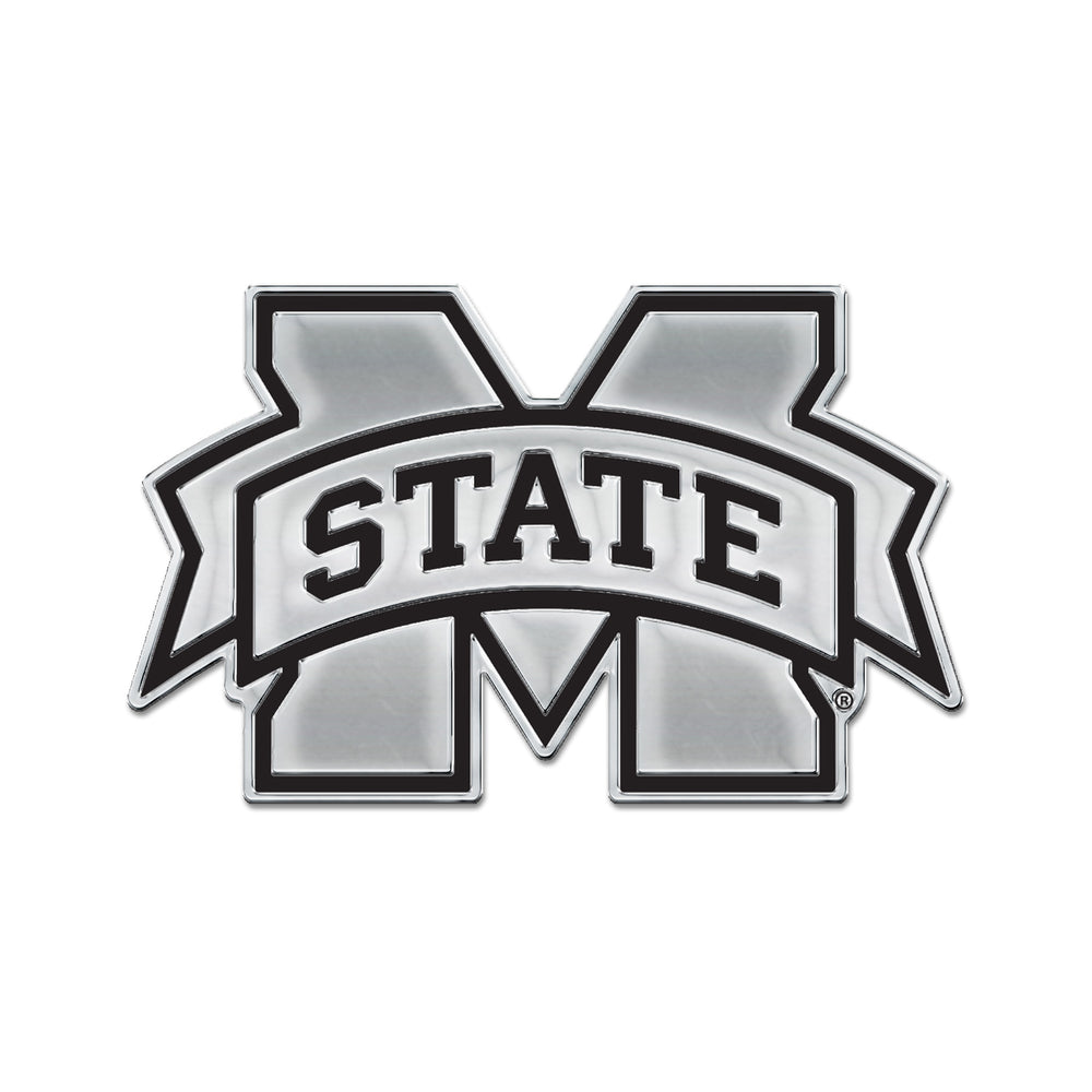 Mississippi State Chrome Auto Emblem with Peel and Stick Adhesive