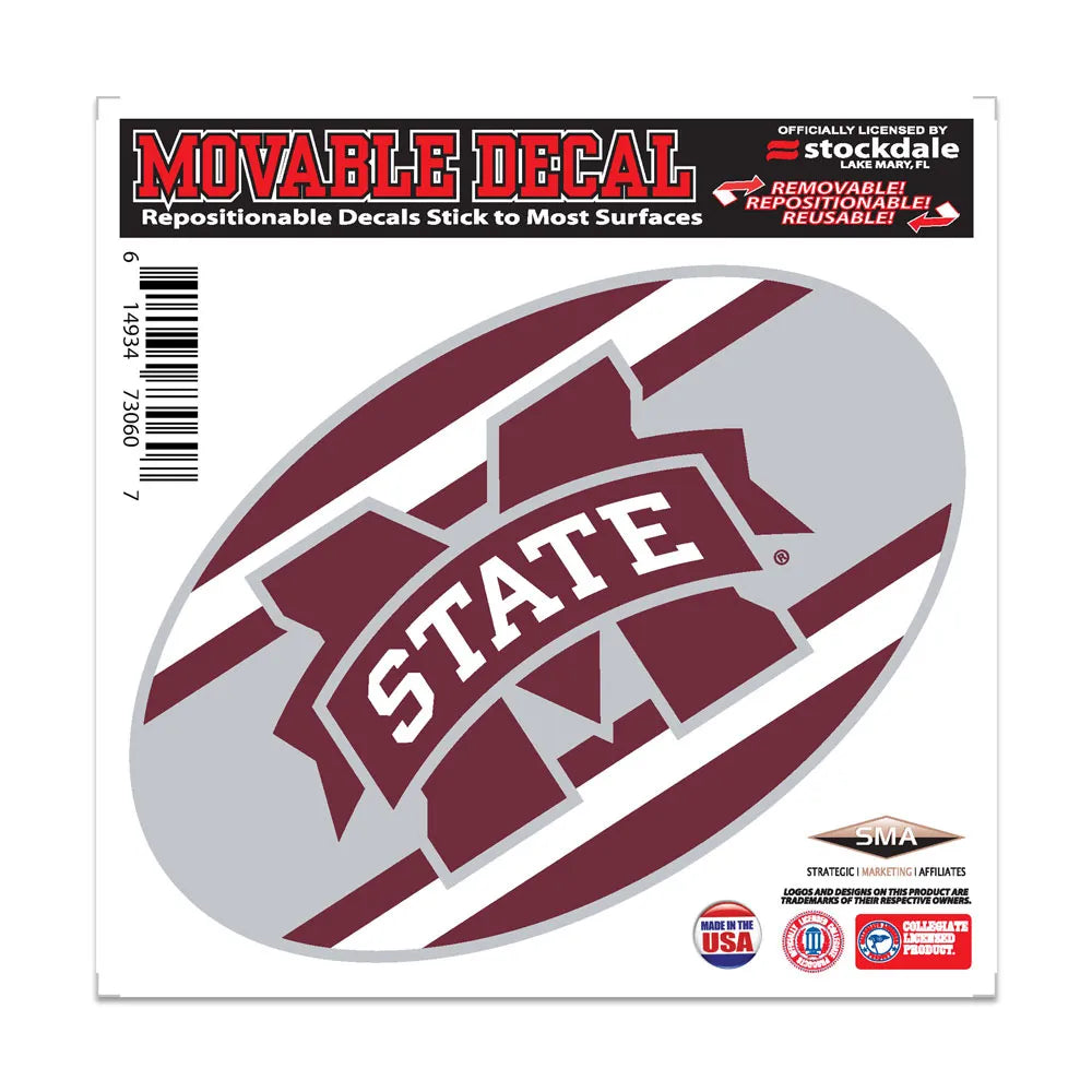Mississippi State Stripes Decal (all surface)