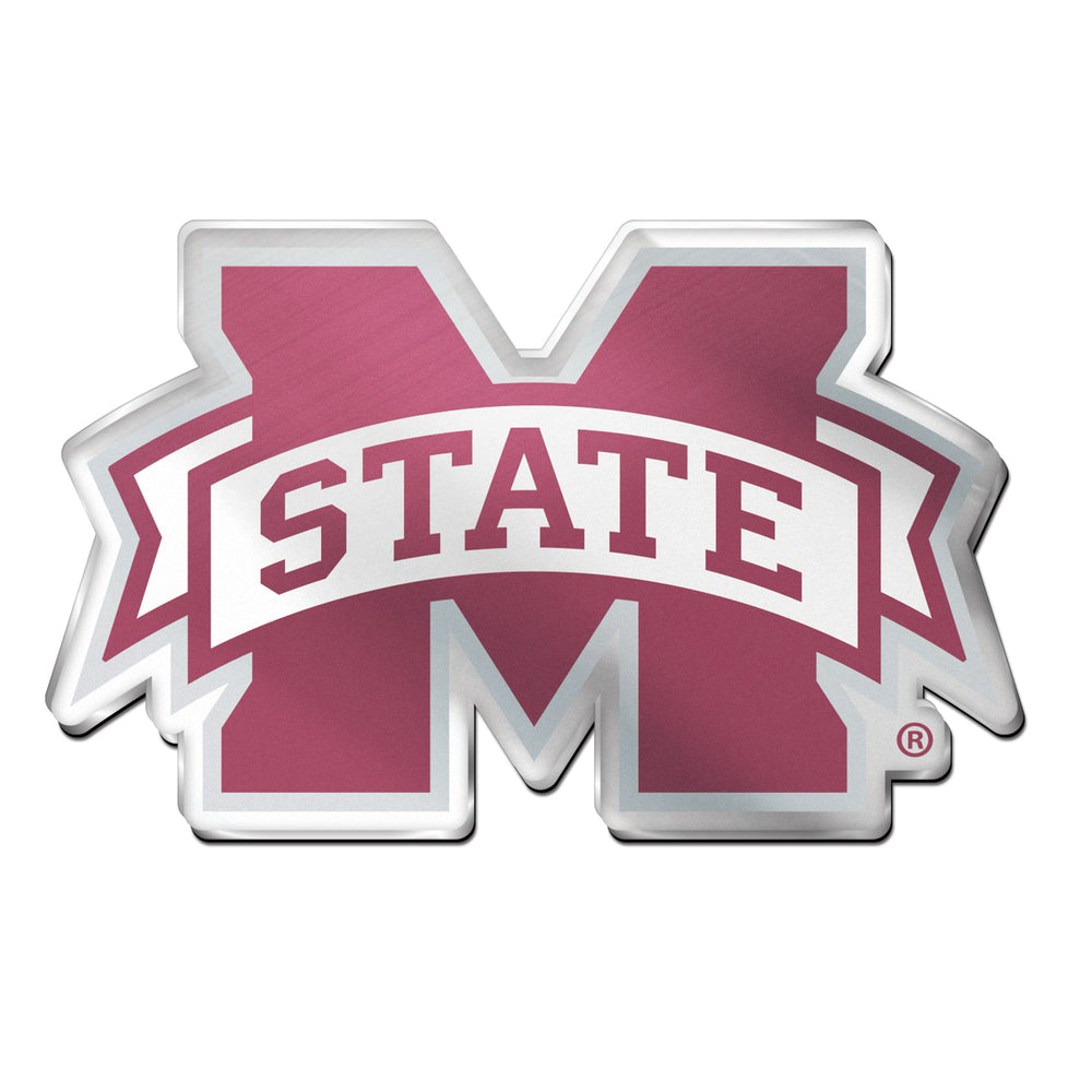 Mississippi State Acrylic Auto Emblem with Adhesive Tape Backing