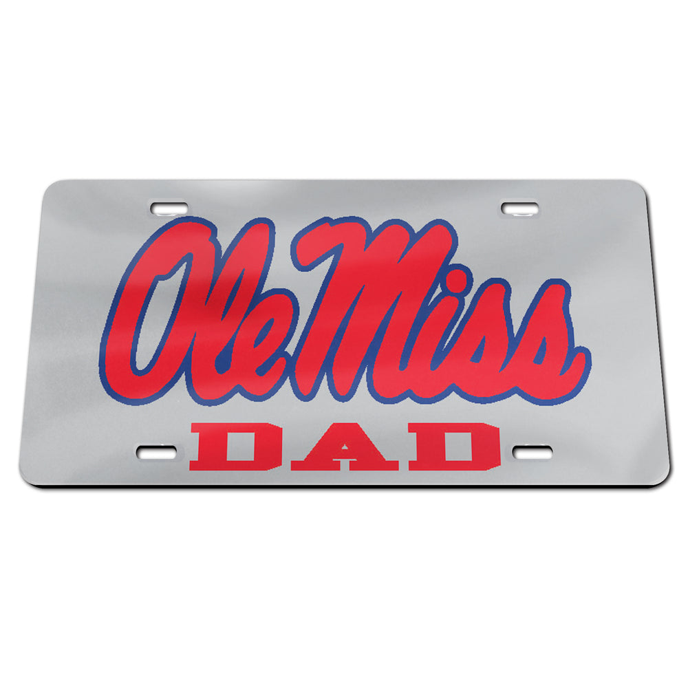 Ole Miss Mirrored Dad License Plate