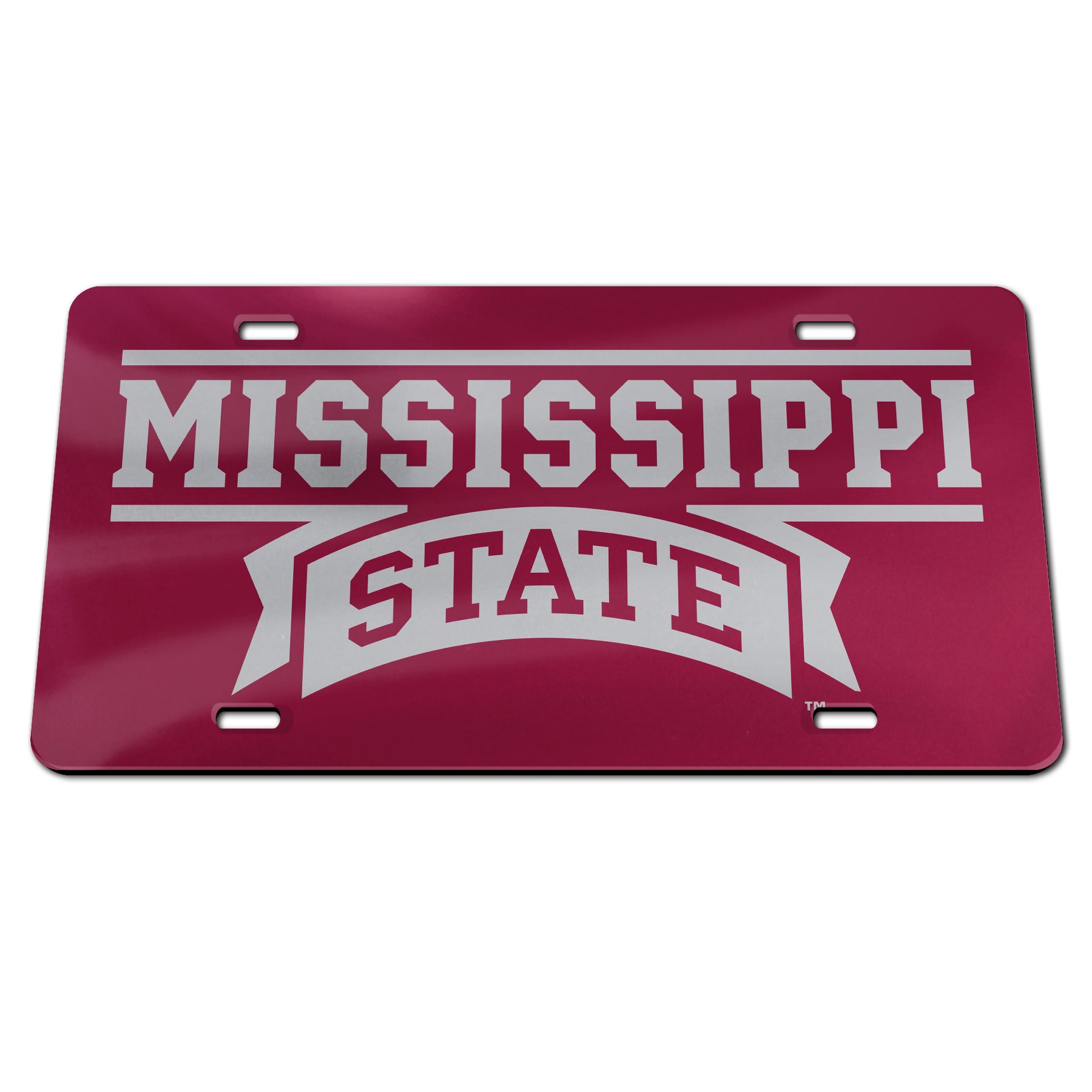 Maroon Mississippi State Acrylic Car Tag