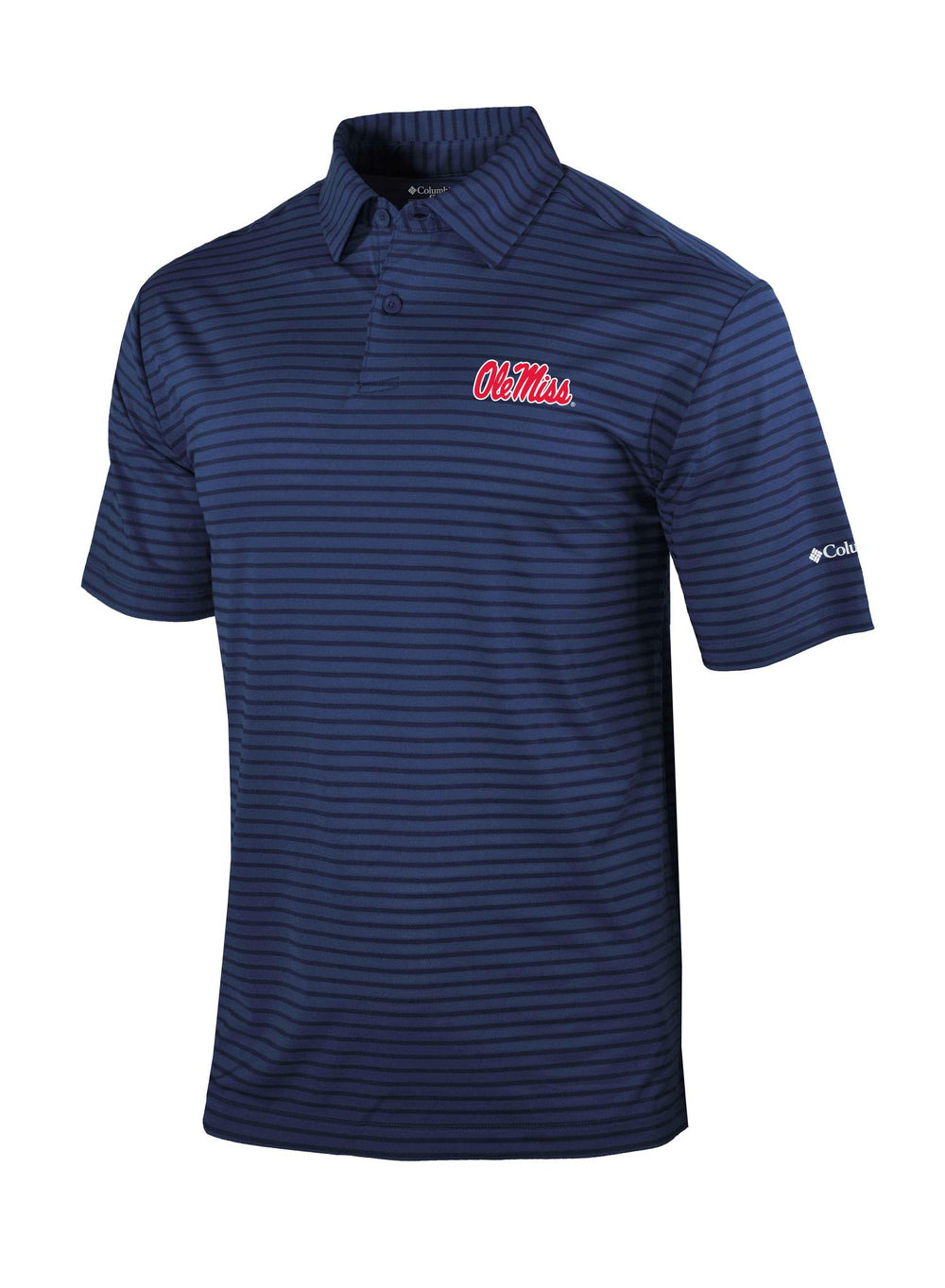 Columbia Navy Smooth Roll Script Ole Miss Men's Polo