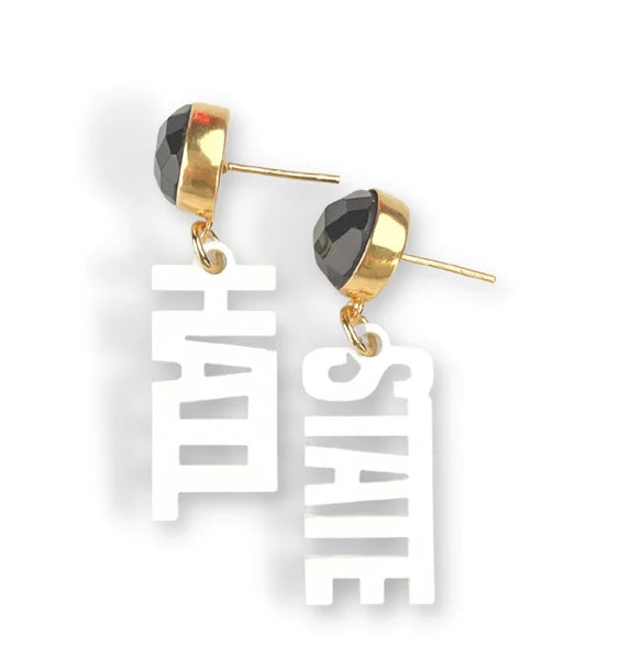 Brianna Cannon Mini White Hail State Earrings (Expected in stores on February 10th)