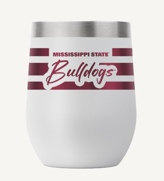 Mississippi State 12oz. Gray Stemless Tumbler-Bulldogs