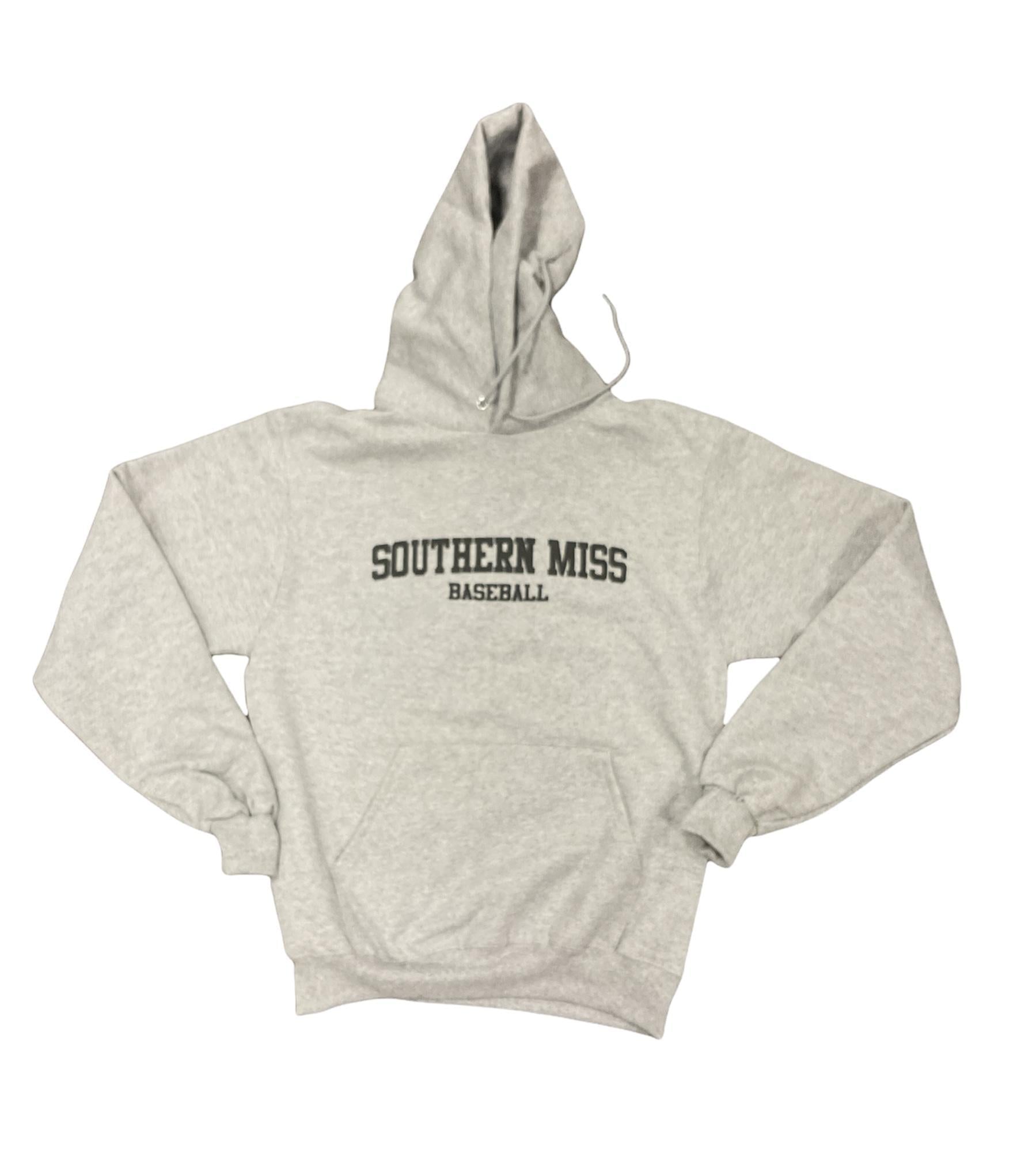 Southern Miss Unisex Grey Baseball Hoodie