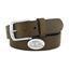 Zep-Pro Youth Brown Leather Belt with Ole Miss Logo