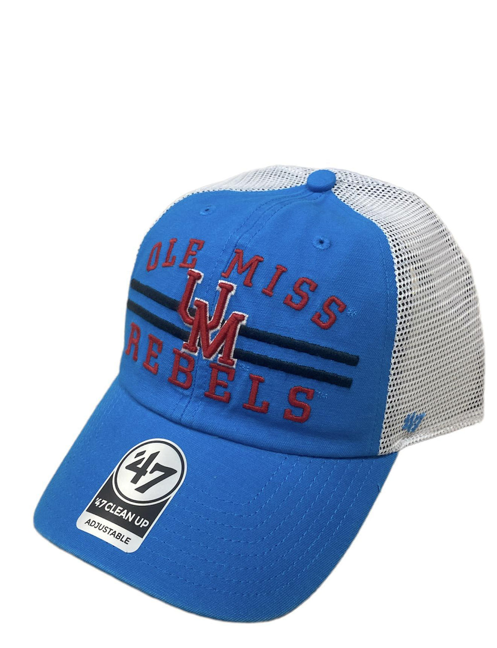 47 Brand Ole Miss Powder Blue UM Rebels Trucker Hat