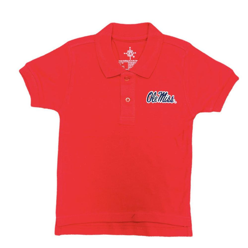 Creative Knitwear Toddler Red Polo Shirt with Ole Miss Logo