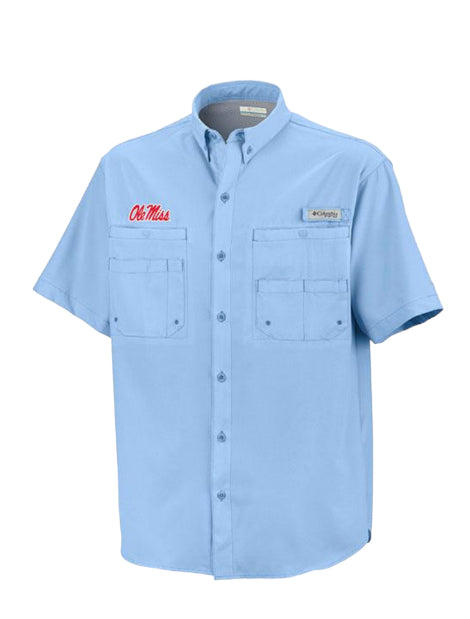 Columbia Tamiami Men's Short Sleeve Shirt - Powder Blue – The College Corner