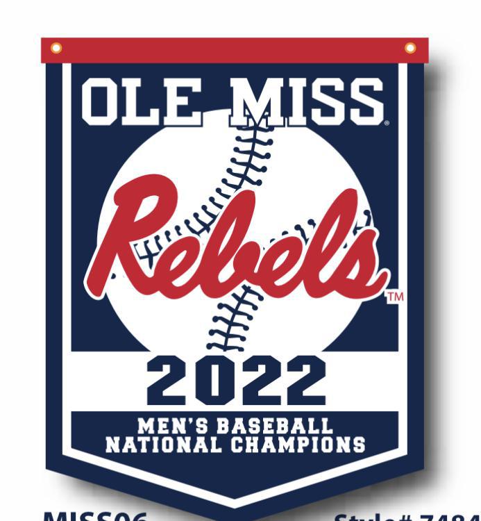 Ole Miss National Champions 2022 18 x 24 Flock Plus Banner - Navy