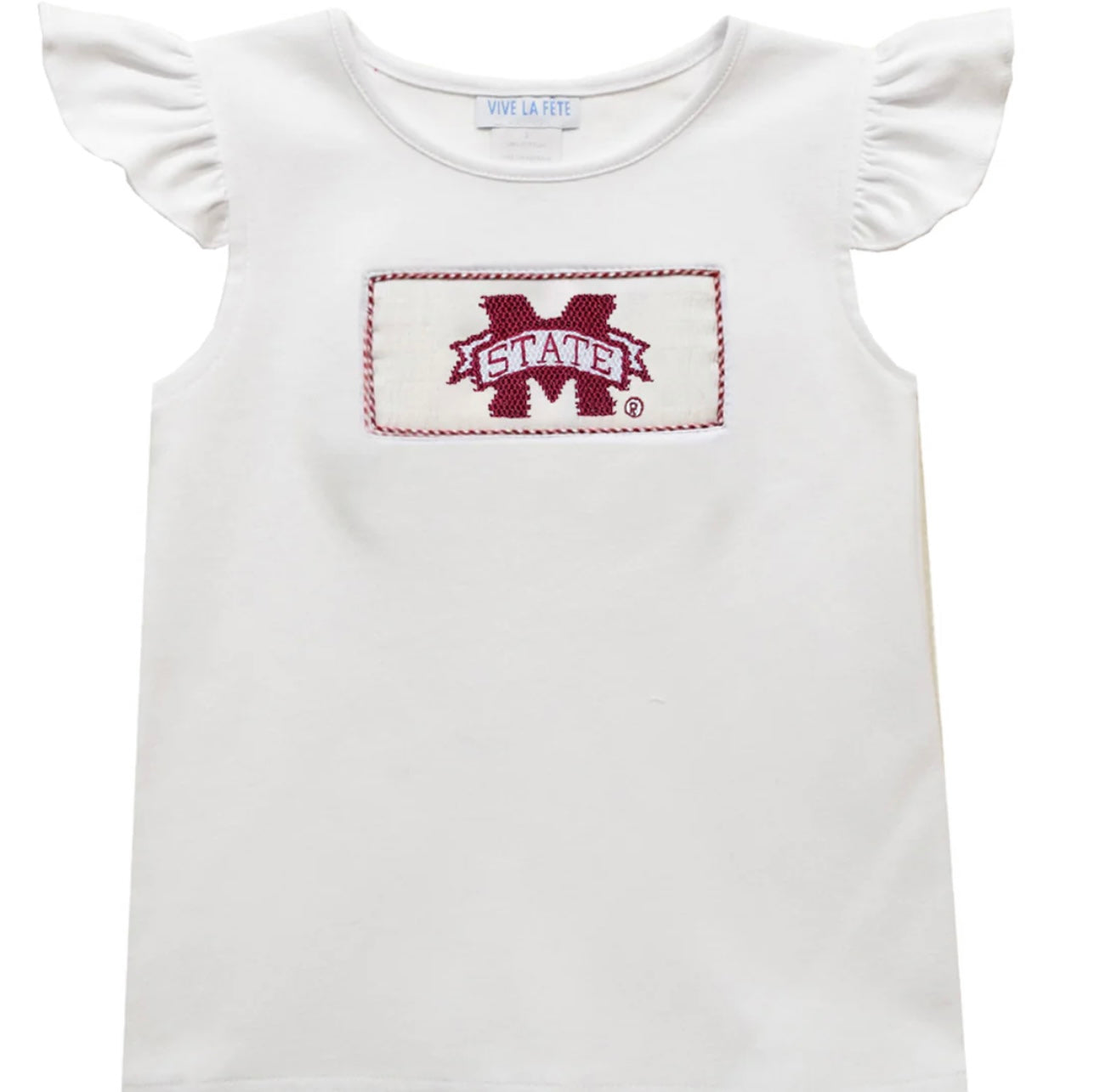 Vive La Fete M State Smocked White Knit Angel Wing Girls Blouse