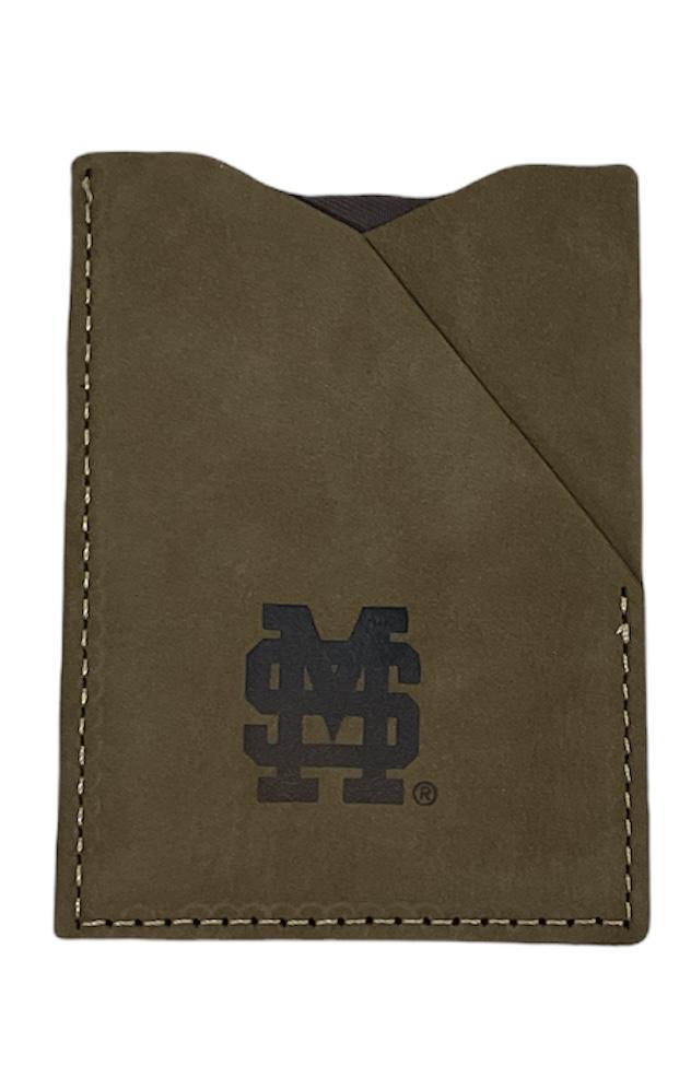 Mississippi State Tan Front Pocket Embossed Wallet