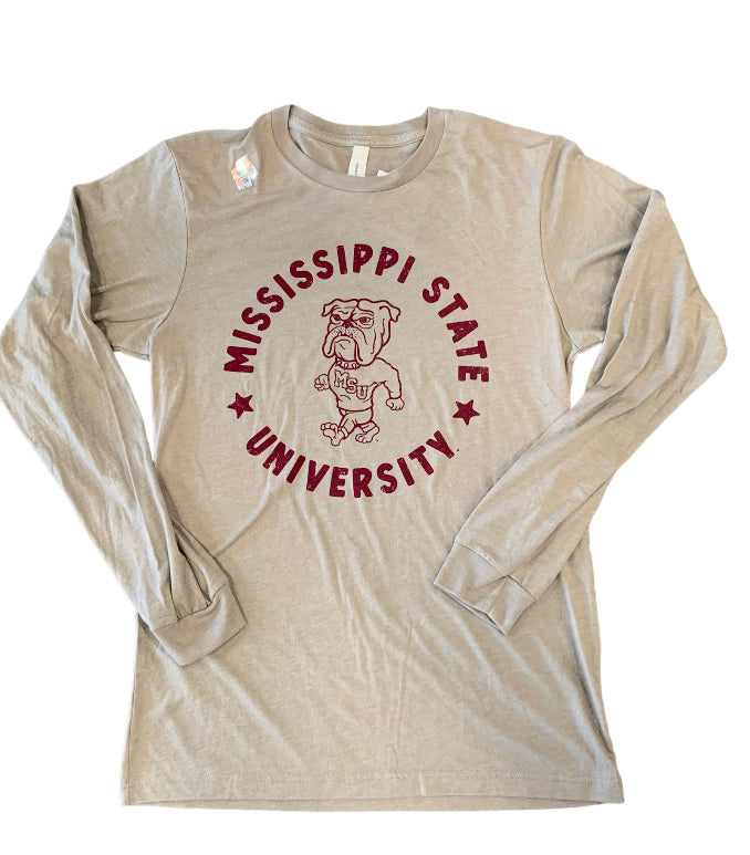 Mississippi State University Bella Long Sleeve Deep Grey T-Shirt