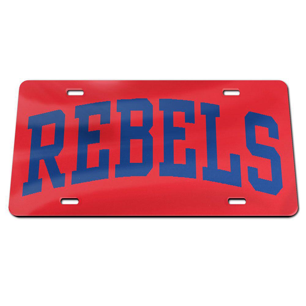 
                  
                    Wincraft Blue Rebels on Red Car Tag for Ole Miss Auto
                  
                