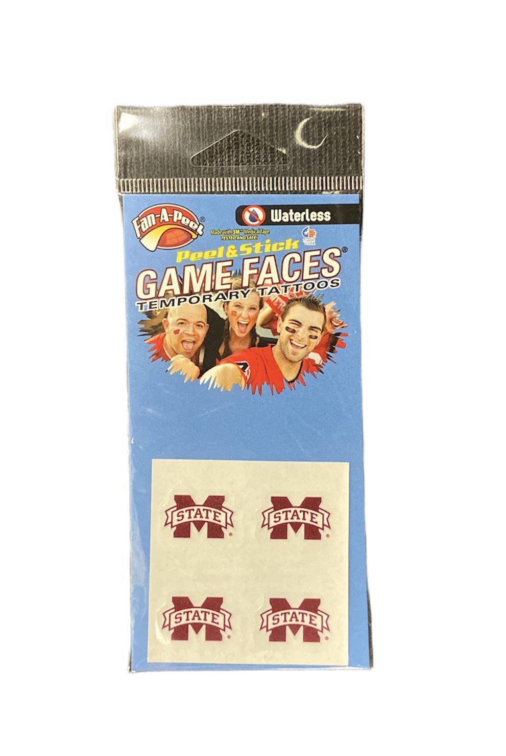 Game Faces Temporary Tattoos Mississippi State Logo Accessories