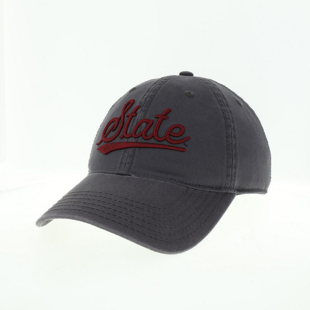 Legacy EZA Grey Cap with State Script - Mississippi State Hat