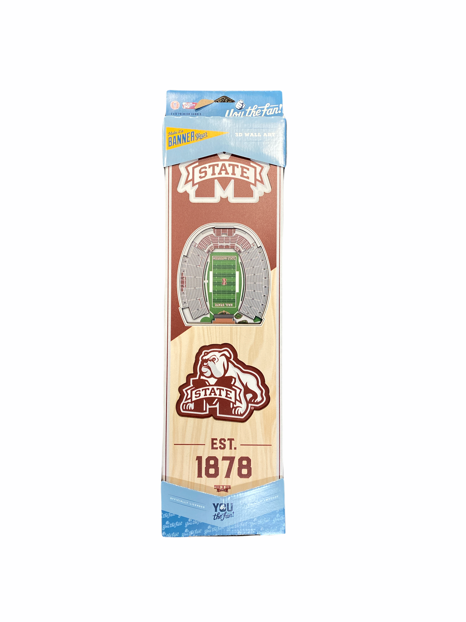 Mississippi State 3-D Stadium Replica Wall Art 6 x 19 inches