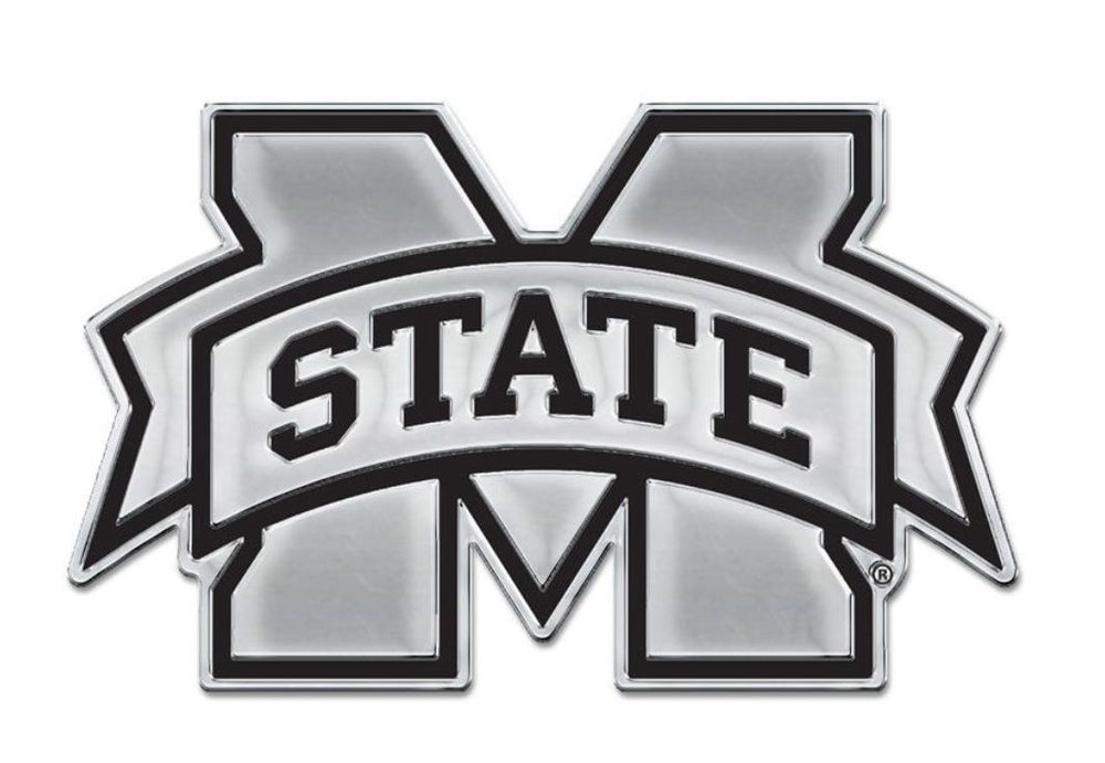 Mississippi State Chrome Auto Emblem with Peel and Stick Adhesive