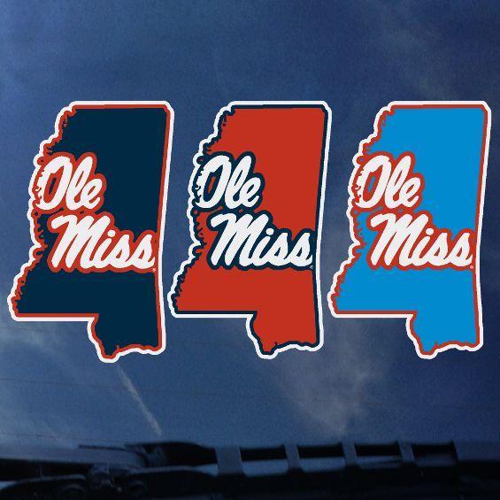Color Shock Ole Miss 3 Mississippi Auto Decal