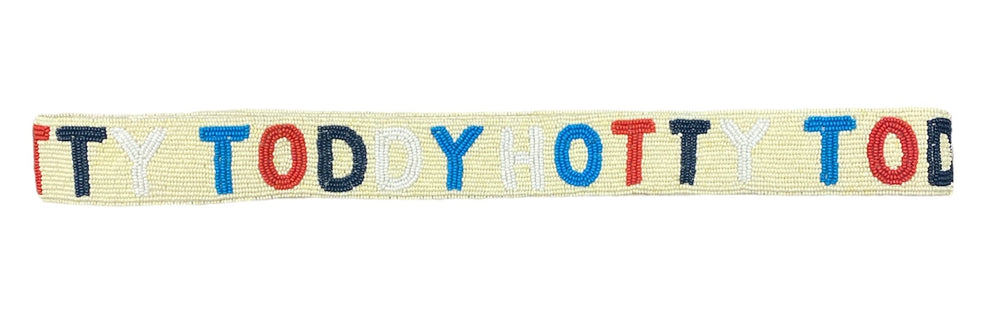 White Hotty Toddy Beaded Purse Strap