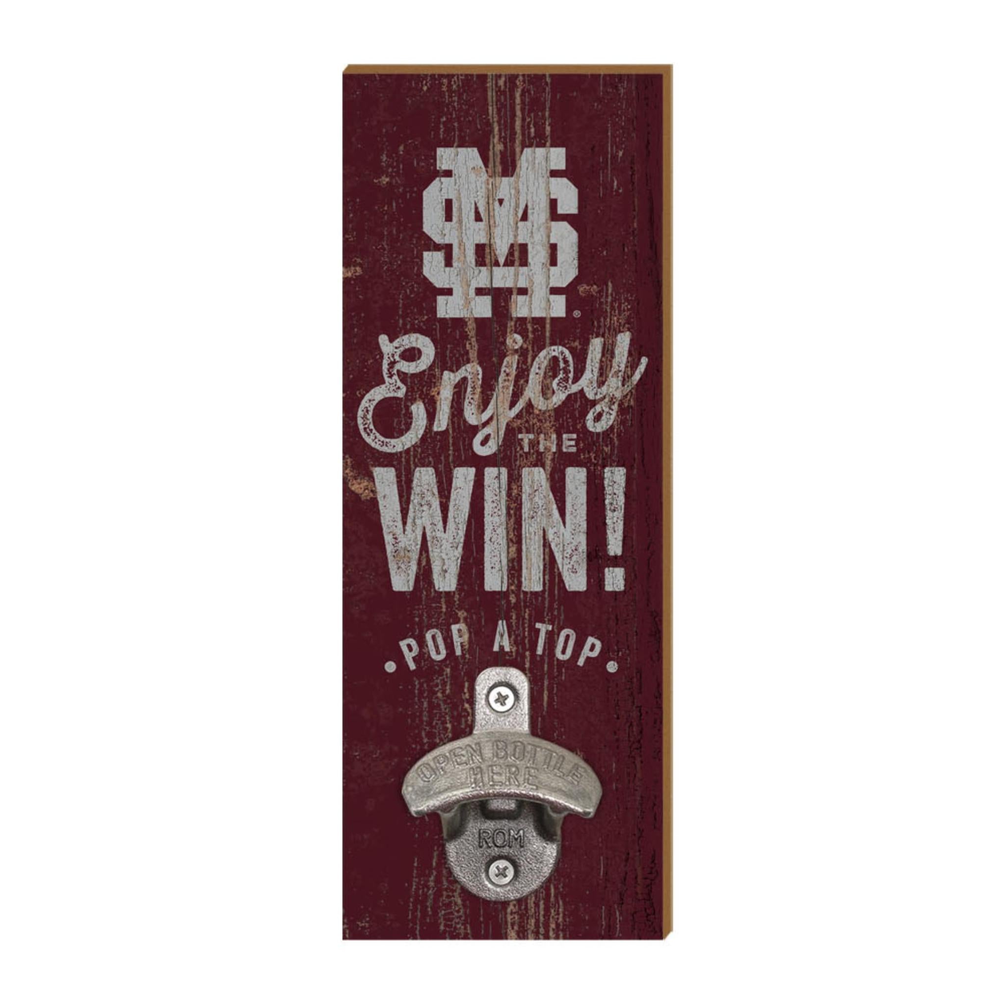 Mississippi State Wall Mount Bottle Opener with MSU Logo