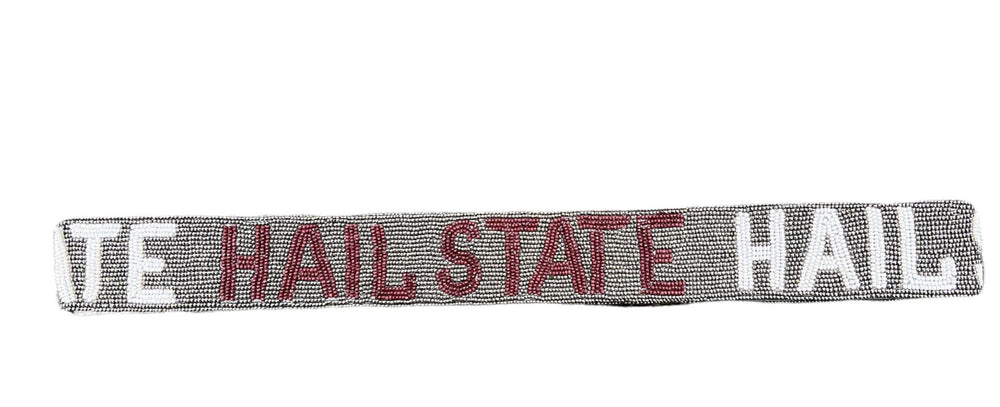 Capri Beaded Hail State Grey Strap - Mississippi State Accessory