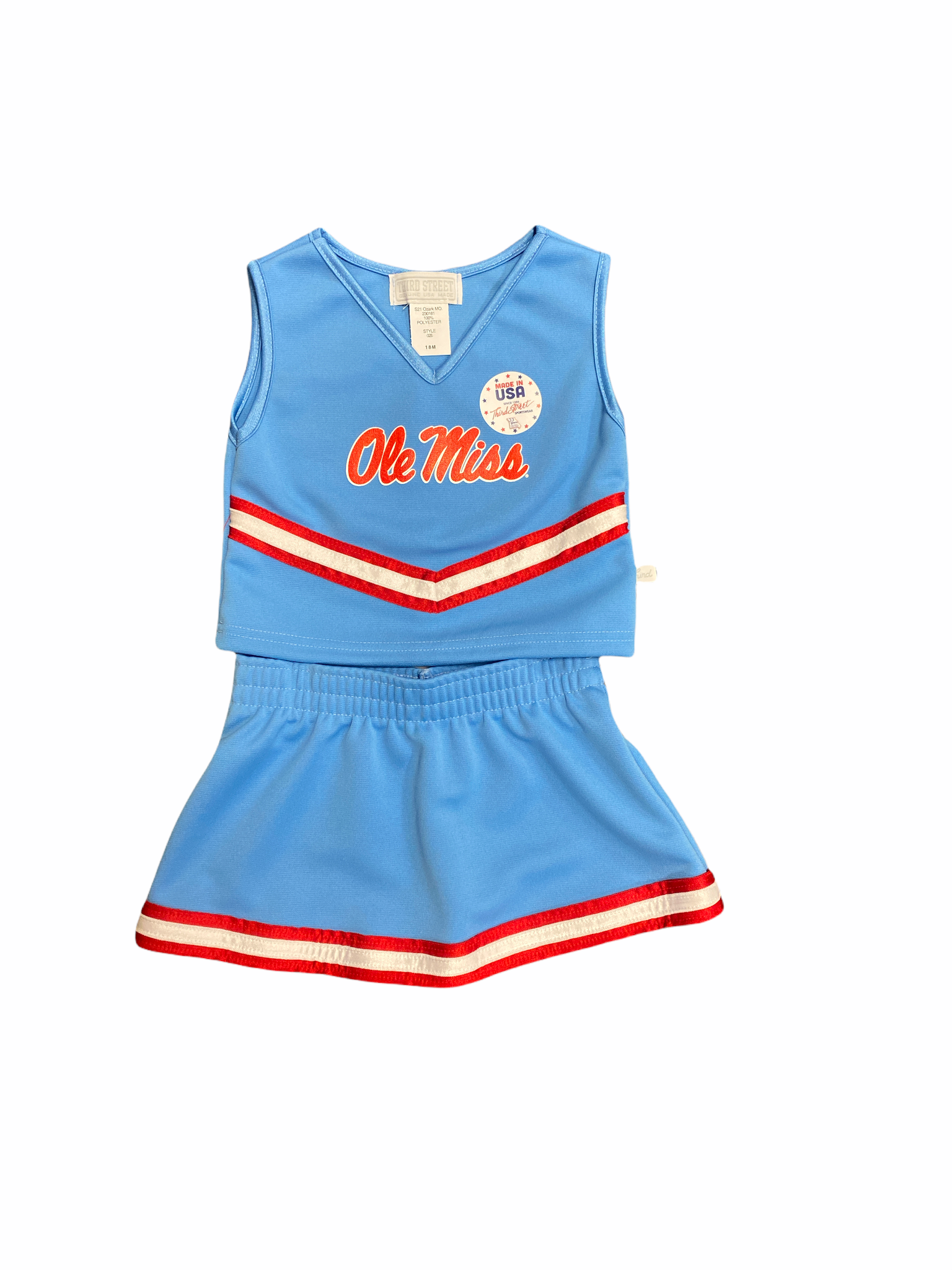 Third Street Ole Miss Powder Blue Cheer Outfit for Kids