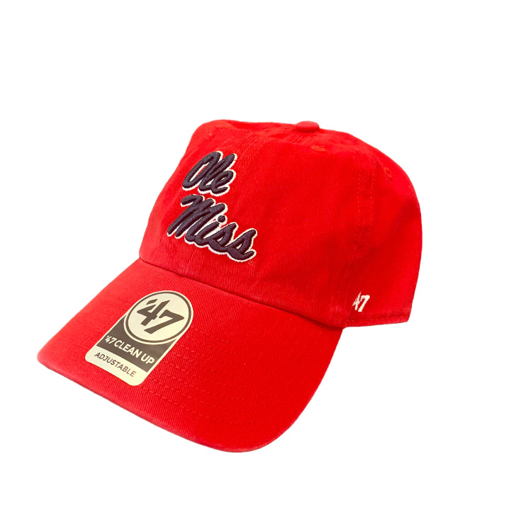 Ole Miss Red 47 Clean up Cap in Red