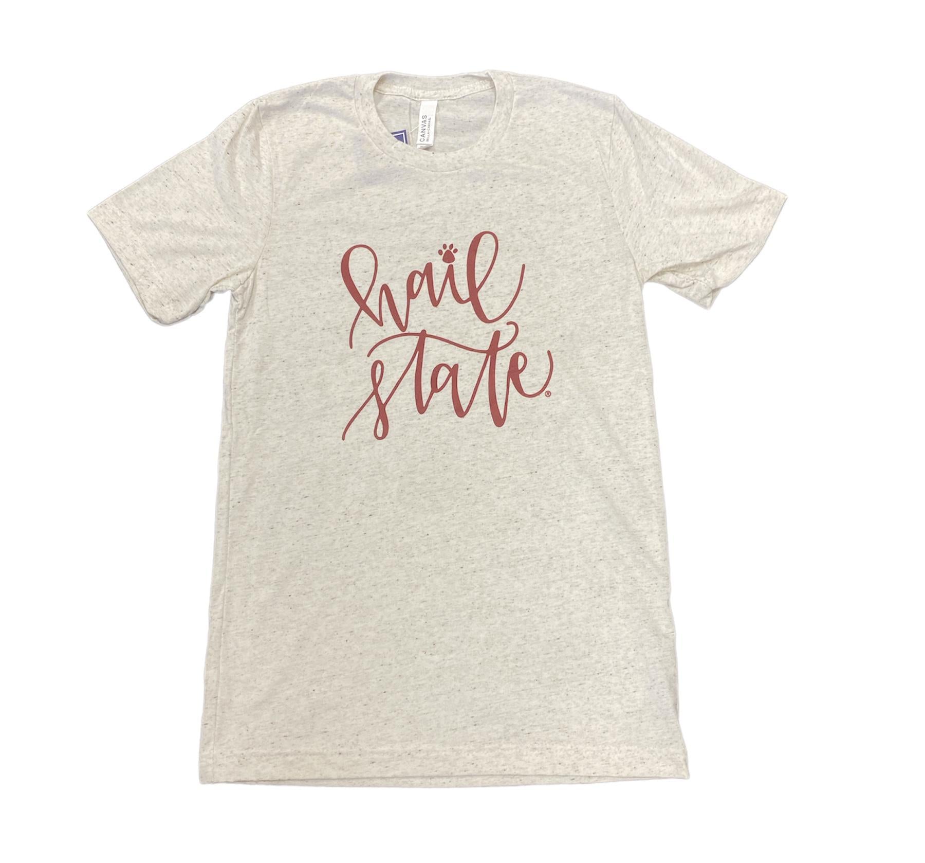 Bella Canvas Adult Oatmeal "Hail State" Mississippi State Tee