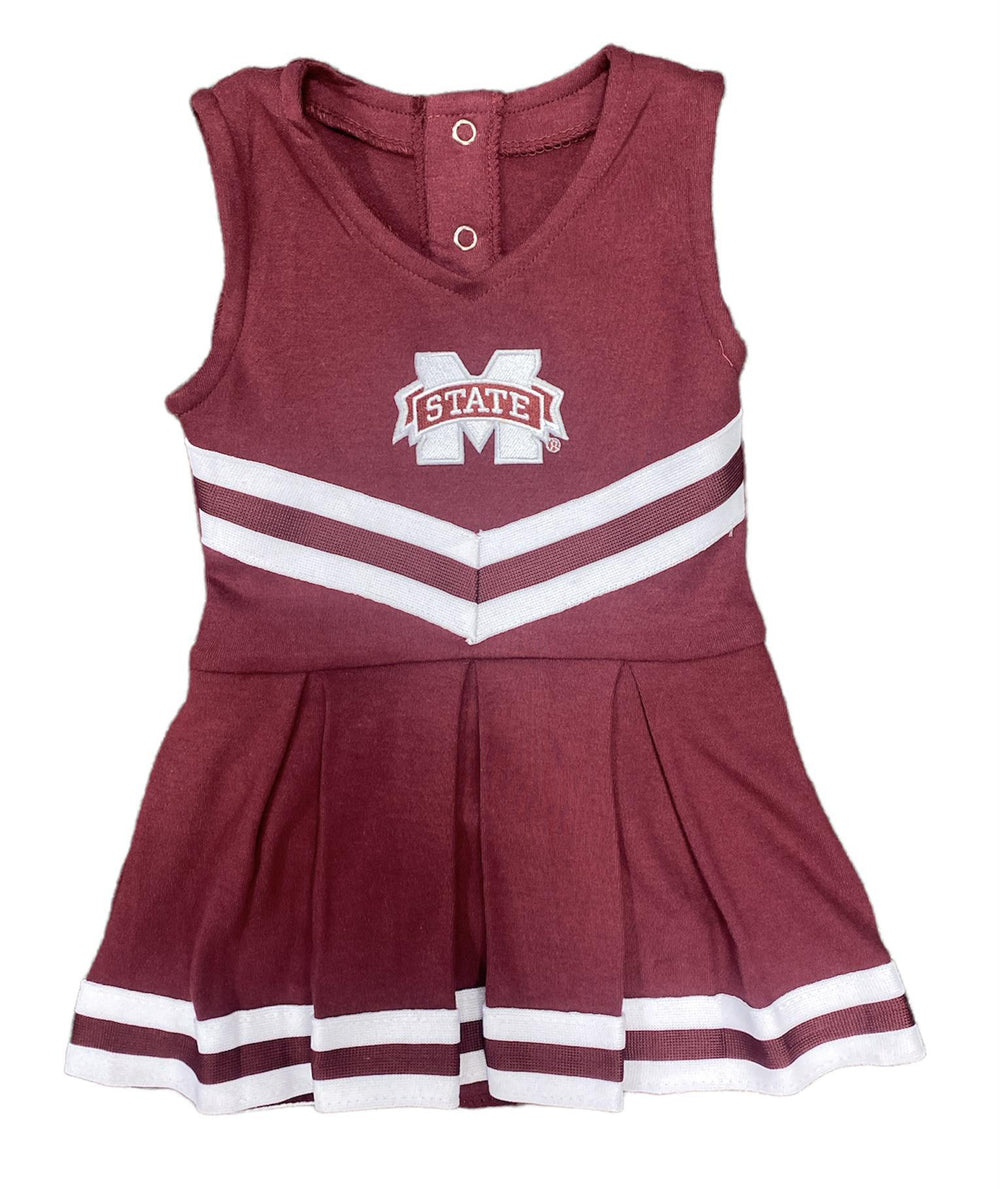Creative Knitwear Maroon Solid Body Suit Dress for Mississippi State Infants and Kids
