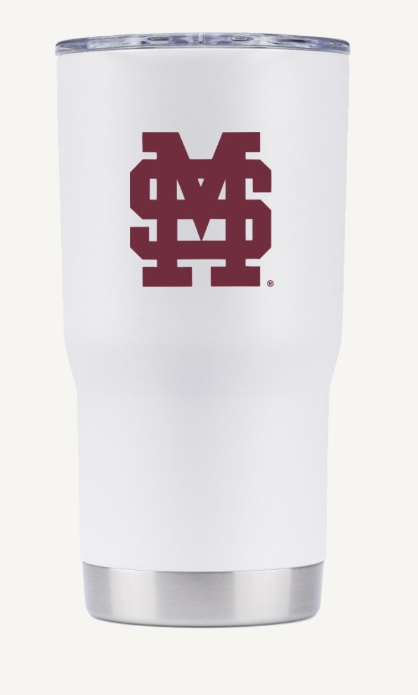 Mississippi State White M over S 20oz. Tumbler