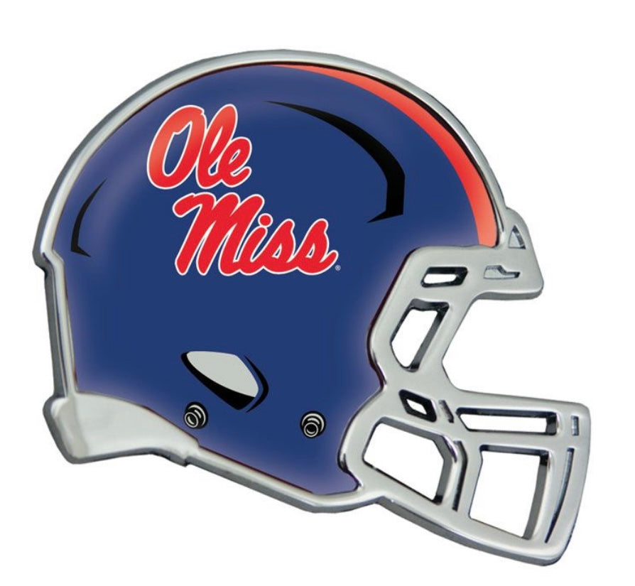 Ole Miss Rebels HELMET Chrome Metal Emblem