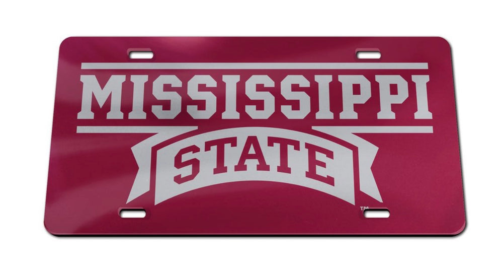 Maroon Mississippi State Acrylic Car Tag