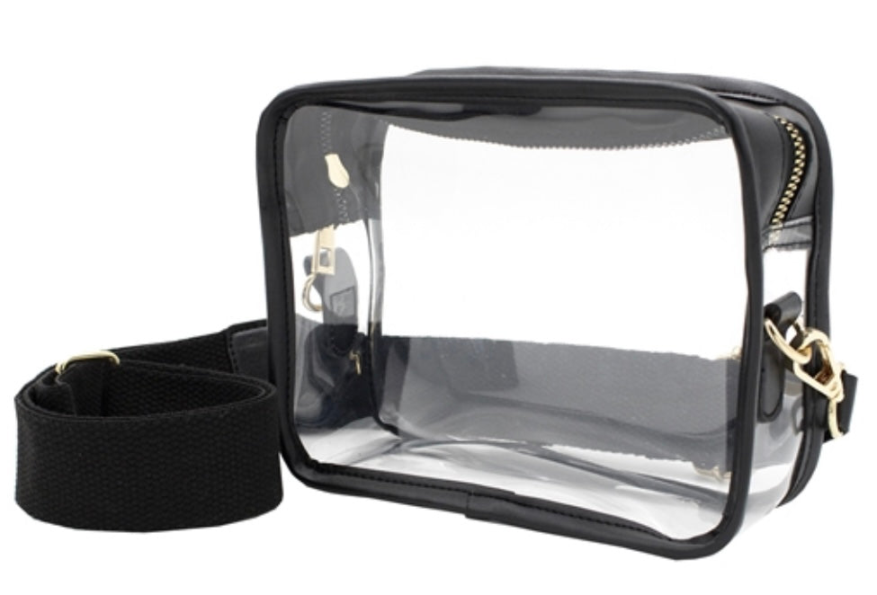 Camera Crossbody - Clear with Black Accents