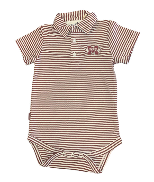 Garb Maroon and White Striped Infant Onesie - Mississippi State
