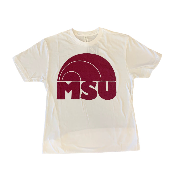 MSU White Next Level Short Sleeve Tee