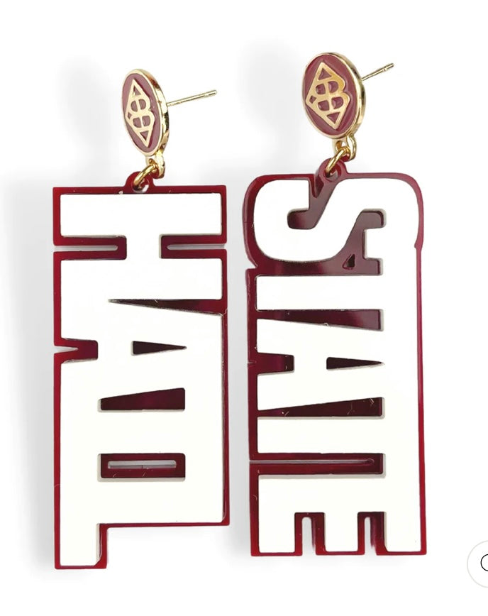 Brianna Cannon White Hail State Earrings for Women